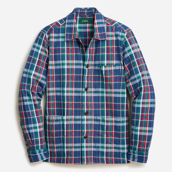 NWT J Crew Canvas Chore Jacket in Blue & Red Plaid (Various Sizes)